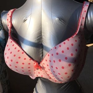 Victoria’s Secret pink polka dot lightly padded cotton bra 36DDD